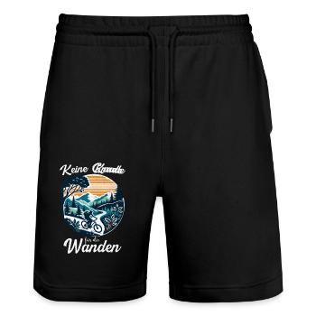 Mountainbike-Action Keine Gnade für die Wade - Stanley/Stella Unisex Bio Joggingshorts Trainer  - Schwarz - Vorne - Nik (191cm) & Marisol (170cm)