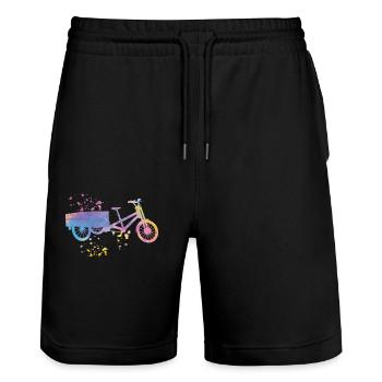 Heavy Duty Bike Cargo Bike Cargo Bike Cargo Bike - Stanley/Stella Trainer Unisex Organic Jogging Shorts - black - Front - Nik (191cm) & Marisol (170cm)