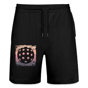 Pickleball Vintage Wiffleball Club - Short de jogging bio TRAINER Stanley/Stella unisexe - noir - Devant - Nik (191cm) & Marisol (170cm)