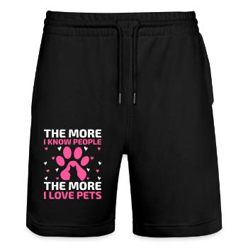 Pet Sitter Pet Sitting Dog and Cat Sitters Dog Wal - Stanley/Stella Trainer Unisex Organic Jogging Shorts - black - Front - Nik (191cm) & Marisol (170cm)