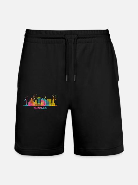 Buffalonians Skyline Cityscape Buffalo - Stanley/Stella Trainer Unisex Organic Jogging Shorts - black