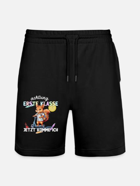 Eichhörnchen Schulstart Erste Klasse Roller - Stanley/Stella Unisex Bio Joggingshorts Trainer - Schwarz