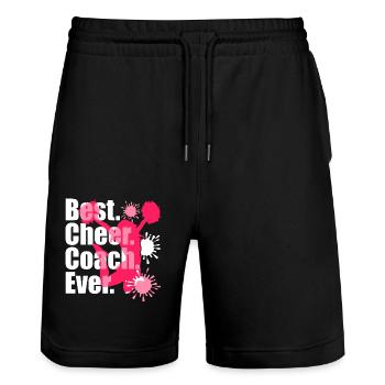 Cheerleading Cheerleading Best Cheer Coach Ever - Stanley/Stella Trainer Unisex Organic Jogging Shorts - black - Front - Nik (191cm) & Marisol (170cm)