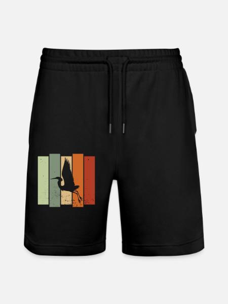 Heron Retro Birdwatching Bird Watcher - Short de jogging bio TRAINER Stanley/Stella unisexe - noir