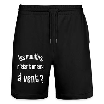t-shirt humoristique, cadeau homme, femme, humour - Short de jogging bio TRAINER Stanley/Stella unisexe - noir - Devant - Nik (191cm) & Marisol (170cm)