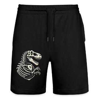 T Rex Dinosaur - Stanley/Stella Trainer Unisex Organic Jogging Shorts - black - Front - Nik (191cm) & Marisol (170cm)