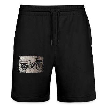 Lastenfahrrad Lastenrad Cargo Bike Cargobike - Stanley/Stella Trainer Unisex Organic Jogging Shorts - black - Front - Nik (191cm) & Marisol (170cm)