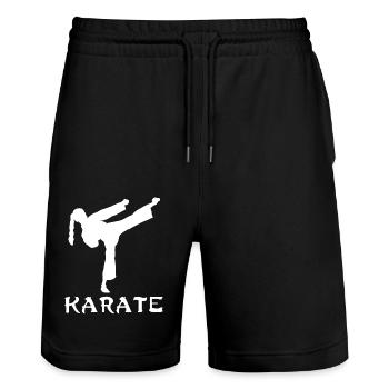 Karaté - Short de jogging bio TRAINER Stanley/Stella unisexe - noir - Devant - Nik (191cm) & Marisol (170cm)
