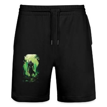 Fantasy Chevalier Château Magie Conte de Fées Mythique Gothique - Short de jogging bio TRAINER Stanley/Stella unisexe - noir - Devant - Nik (191cm) & Marisol (170cm)