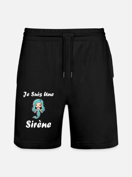 Enfant citation sirène - Short de jogging bio TRAINER Stanley/Stella unisexe - noir