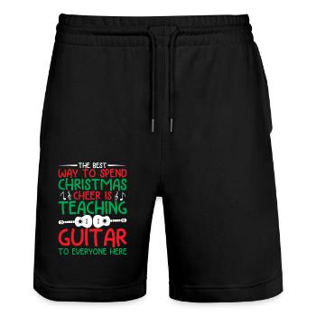 Die Beste Art, Die Weihnachtsfreude Zu Verbringen, - Stanley/Stella Unisex Bio Joggingshorts Trainer  - Schwarz - Vorne - Nik (191cm) & Marisol (170cm)