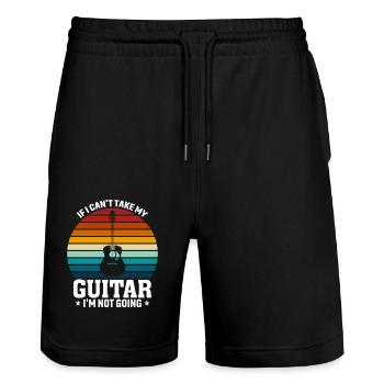 Wenn Ich Meine Gitarre Nicht Mitnehmen Kann - Stanley/Stella Unisex Bio Joggingshorts Trainer  - Schwarz - Vorne - Nik (191cm) & Marisol (170cm)