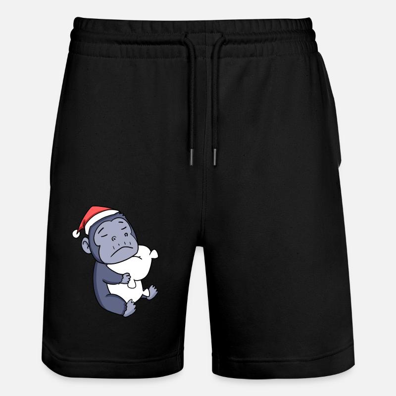 Singe Mignon Fatigué Noël - Short de jogging bio TRAINER Stanley/Stella unisexe - noir