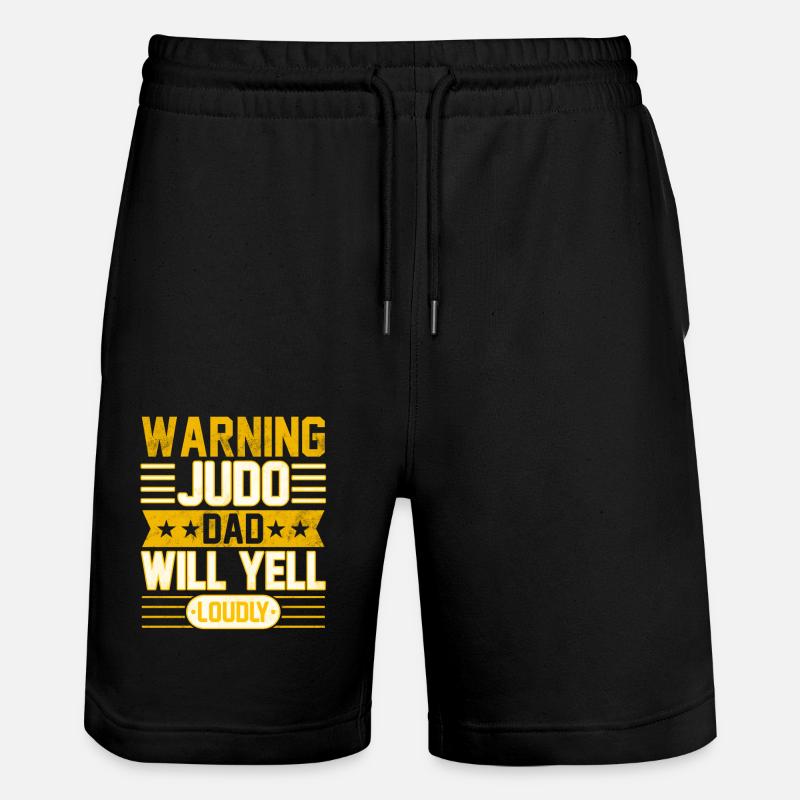 Warnung: Judo-Papa wird laut schreien - Stanley/Stella Unisex Bio Joggingshorts Trainer  - Schwarz