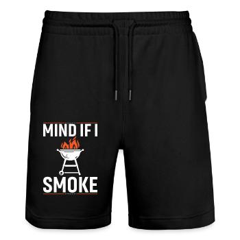 Can I smoke? - Stanley/Stella Trainer Unisex Organic Jogging Shorts - black - Front - Nik (191cm) & Marisol (170cm)