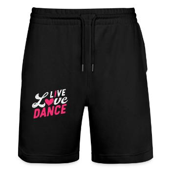 Live Love Dance Funny Dance Lover Dancer - Stanley/Stella Trainer Unisex Organic Jogging Shorts - black - Front - Nik (191cm) & Marisol (170cm)