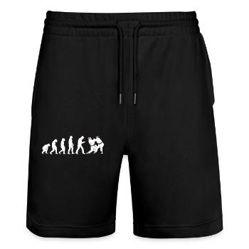 Judoka Taekwondo Karate Aikido Ju-Jutsu Evolution - Stanley/Stella Trainer Unisex Organic Jogging Shorts - black - Front - Nik (191cm) & Marisol (170cm)