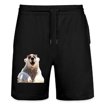 Polar Bear with Sunglasses Bears Love Cute Polar Bears - Stanley/Stella Trainer Unisex Organic Jogging Shorts - black - Front - Nik (191cm) & Marisol (170cm)