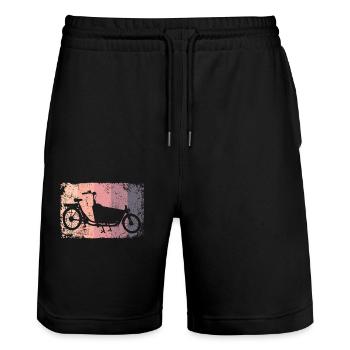 Lastenfahrrad Lastenrad Cargo Bike Cargobike - Stanley/Stella Trainer Unisex Organic Jogging Shorts - black - Front - Nik (191cm) & Marisol (170cm)