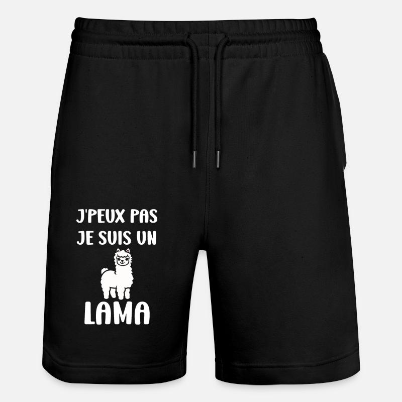 Humour mignon petit lama - Short de jogging bio TRAINER Stanley/Stella unisexe - noir