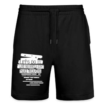 funky jokes funny cool statement funny quote - Stanley/Stella Trainer Unisex Organic Jogging Shorts - black - Front - Nik (191cm) & Marisol (170cm)