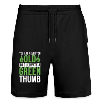 Botanical Gardening Gardener Plant Lover - Stanley/Stella Trainer Unisex Organic Jogging Shorts - black - Front - Nik (191cm) & Marisol (170cm)