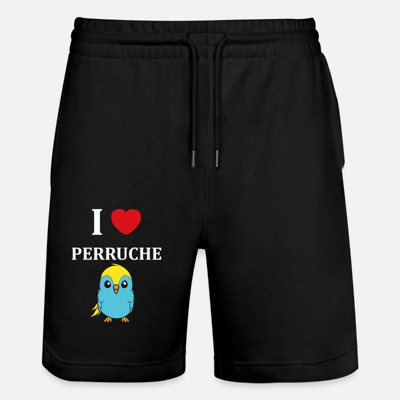 Oiseaux perruches humour petite perruche - Short de jogging bio TRAINER Stanley/Stella unisexe - noir