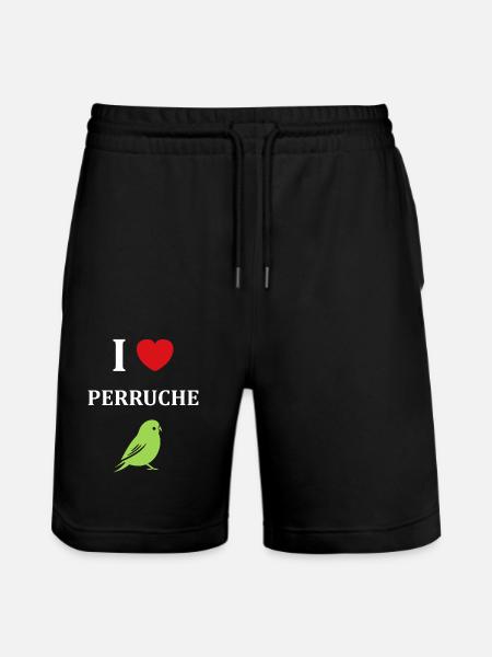 Oiseaux perruches humour petite perruche - Short de jogging bio TRAINER Stanley/Stella unisexe - noir
