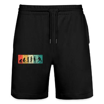 Tanzen Retro Tanzen Evolution des Menschen Tänzer - Stanley/Stella Unisex Bio Joggingshorts Trainer  - Schwarz - Vorne - Nik (191cm) & Marisol (170cm)