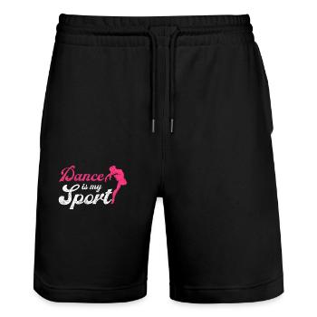 La danse est mon sport Fille professeur de danse Professeur - Short de jogging bio TRAINER Stanley/Stella unisexe - noir - Devant - Nik (191cm) & Marisol (170cm)