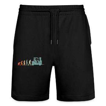 Forklift Driver Warehouse Manager Warehouse Clerk Vintage - Stanley/Stella Trainer Unisex Organic Jogging Shorts - black - Front - Nik (191cm) & Marisol (170cm)
