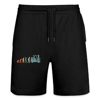 Gabelstaplerfahrer Vintage Lagerist Berufe - Stanley/Stella Unisex Bio Joggingshorts Trainer  - Schwarz - Vorne - Nik (191cm) & Marisol (170cm)