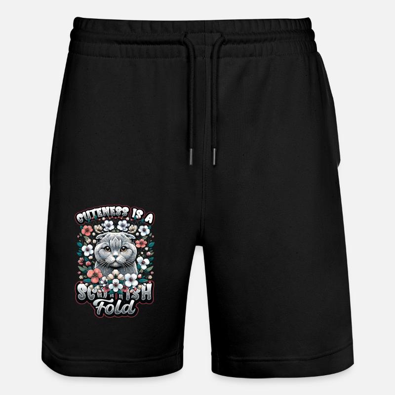 Motif de chat pli écossais mignon - Short de jogging bio TRAINER Stanley/Stella unisexe - noir