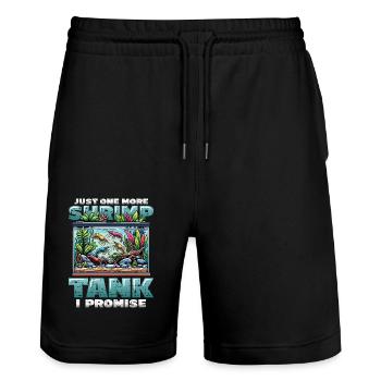 Garnelen Züchter Garnelen Aquarium - Stanley/Stella Unisex Bio Joggingshorts Trainer  - Schwarz - Vorne - Nik (191cm) & Marisol (170cm)