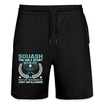 Squash Player Squash Tennis Player Raquetball Spor - Stanley/Stella Trainer Unisex Organic Jogging Shorts - black - Front - Nik (191cm) & Marisol (170cm)
