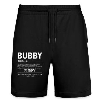Funny Bubby Definition Grandma Mother Day - Stanley/Stella Trainer Unisex Organic Jogging Shorts - black - Front - Nik (191cm) & Marisol (170cm)