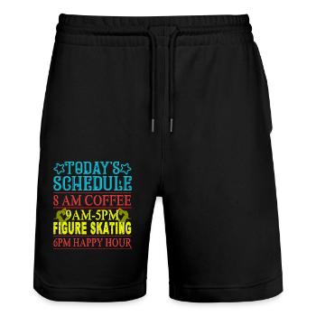 Figure Skating Today's Schedule Figure Skating - Stanley/Stella Trainer Unisex Organic Jogging Shorts - black - Front - Nik (191cm) & Marisol (170cm)