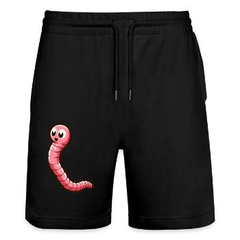 Earthearthworm Personnage de dessin animé drôle - Short de jogging bio TRAINER Stanley/Stella unisexe - noir - Devant - Nik (191cm) & Marisol (170cm)