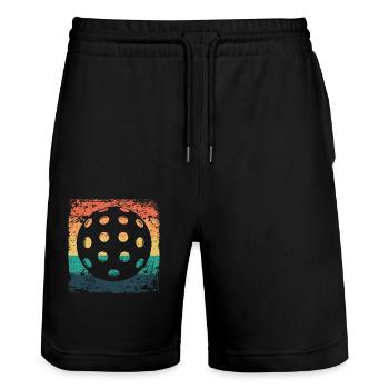 Wiffleball Club Retro Pickleball Team - Stanley/Stella Trainer Unisex Organic Jogging Shorts - black - Front - Nik (191cm) & Marisol (170cm)