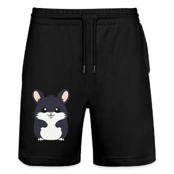 Petit chinchilla mignon - Short de jogging bio TRAINER Stanley/Stella unisexe - noir - Devant - Nik (191cm) & Marisol (170cm)