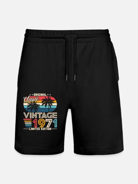 Millésime 1971 Anniversaire - Short de jogging bio TRAINER Stanley/Stella unisexe - noir
