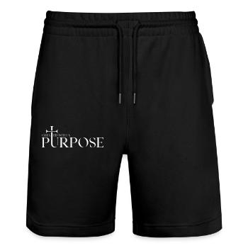 Créé dans un but Croix verset biblique Éphésiens - Short de jogging bio TRAINER Stanley/Stella unisexe - noir - Devant - Nik (191cm) & Marisol (170cm)