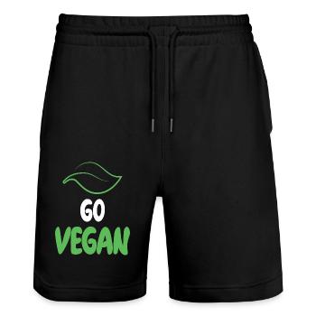 Go Vegan - Stanley/Stella Unisex Bio Joggingshorts Trainer  - Schwarz - Vorne - Nik (191cm) & Marisol (170cm)