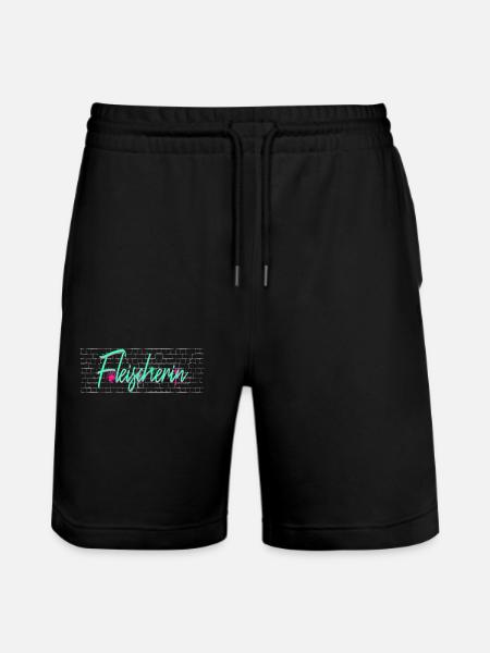Metzger Abschluss-Geschenk Fleischerin - Stanley/Stella Unisex Bio Joggingshorts Trainer - Schwarz