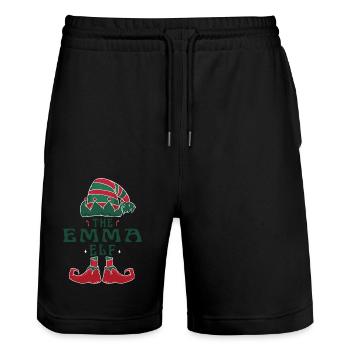 Le pyjama Emma Elf pour des vacances de Noël amusantes - Short de jogging bio TRAINER Stanley/Stella unisexe - noir - Devant - Nik (191cm) & Marisol (170cm)