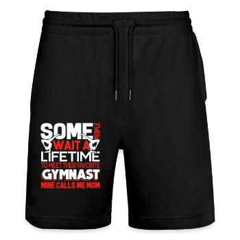Gymnast My Favorite Gymnast Calls Me Mom - Stanley/Stella Trainer Unisex Organic Jogging Shorts - black - Front - Nik (191cm) & Marisol (170cm)