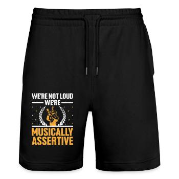Blaskapelle Sprüche Lustige Marschinstrumente - Stanley/Stella Unisex Bio Joggingshorts Trainer  - Schwarz - Vorne - Nik (191cm) & Marisol (170cm)