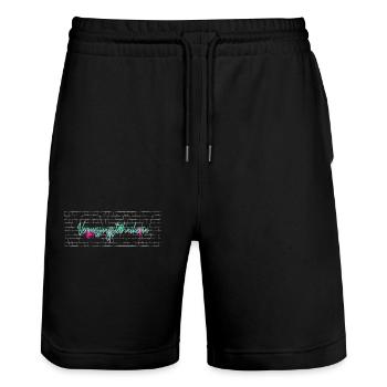 Cadeau de Graduation arpenteur - Short de jogging bio TRAINER Stanley/Stella unisexe - noir - Devant - Nik (191cm) & Marisol (170cm)