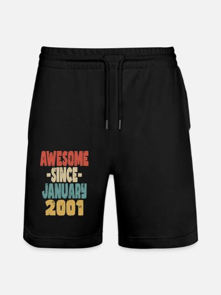 Awesome January 2001 - Stanley/Stella Trainer Unisex Organic Jogging Shorts - black