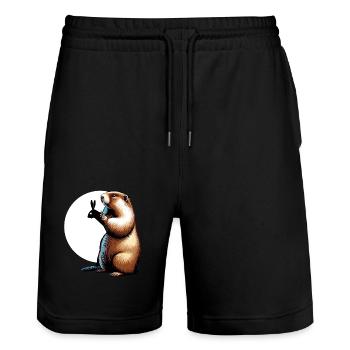 Marmot Groundhog Day Groundhog Day USA Funny - Stanley/Stella Trainer Unisex Organic Jogging Shorts - black - Front - Nik (191cm) & Marisol (170cm)